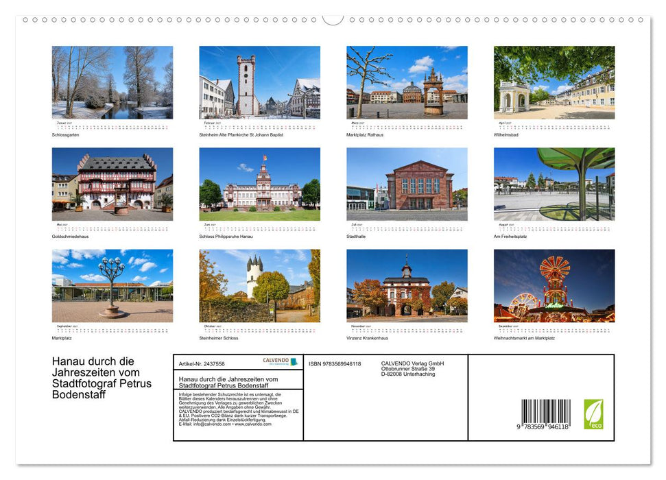 Hanau durch die Jahreszeiten vom Stadtfotograf Petrus Bodenstaff (CALVENDO Premium Wandkalender 2027)