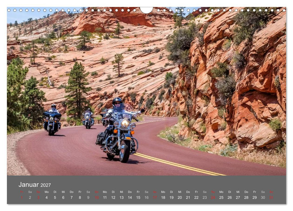 Biker Paradies - Die Canyons der USA (CALVENDO Wandkalender 2027)