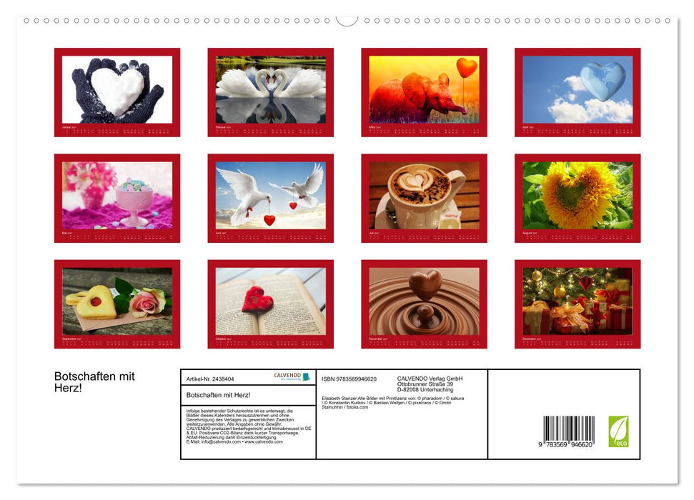 Botschaften mit Herz! (CALVENDO Premium Wandkalender 2027)