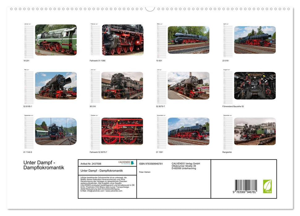 Unter Dampf - Dampflokromantik (CALVENDO Premium Wandkalender 2027)