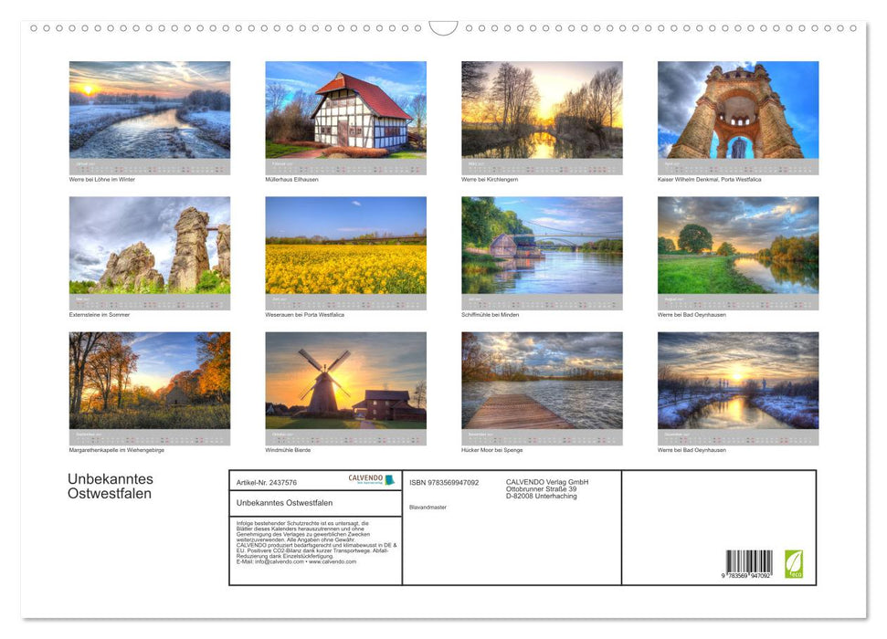 Unbekanntes Ostwestfalen (CALVENDO Wandkalender 2027)