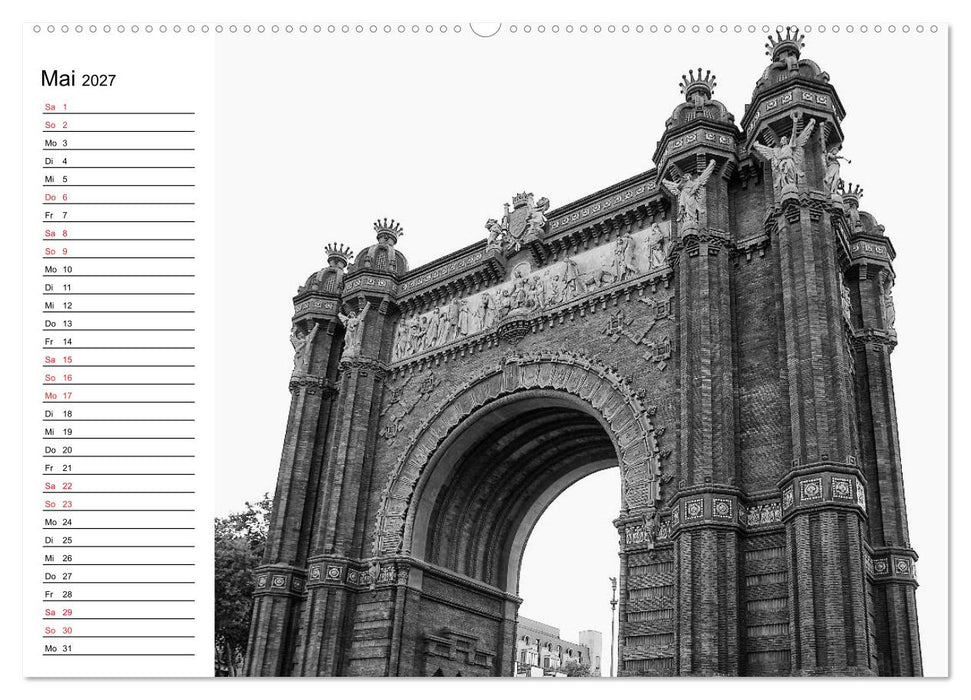 Barcelona Schwarz / Weiß Impressionen (CALVENDO Premium Wandkalender 2027)
