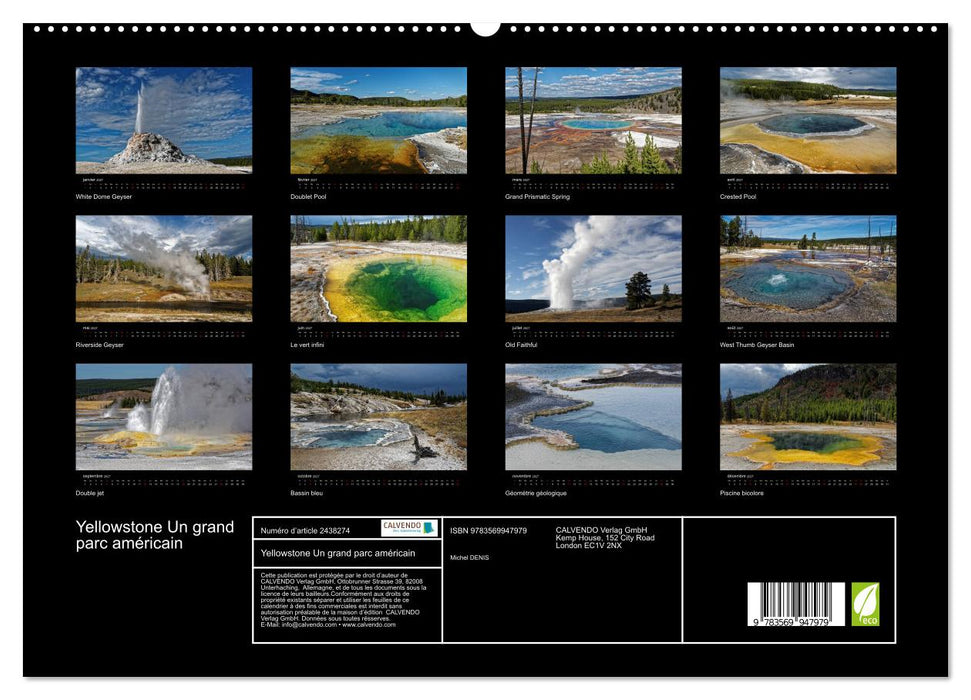 Yellowstone Un grand parc américain (CALVENDO Calendrier supérieur 2027)