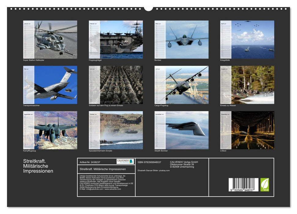 Streitkraft. Militärische Impressionen (CALVENDO Premium Wandkalender 2027)