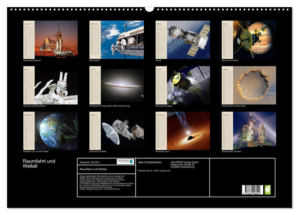 Raumfahrt und Weltall (CALVENDO Wandkalender 2027)