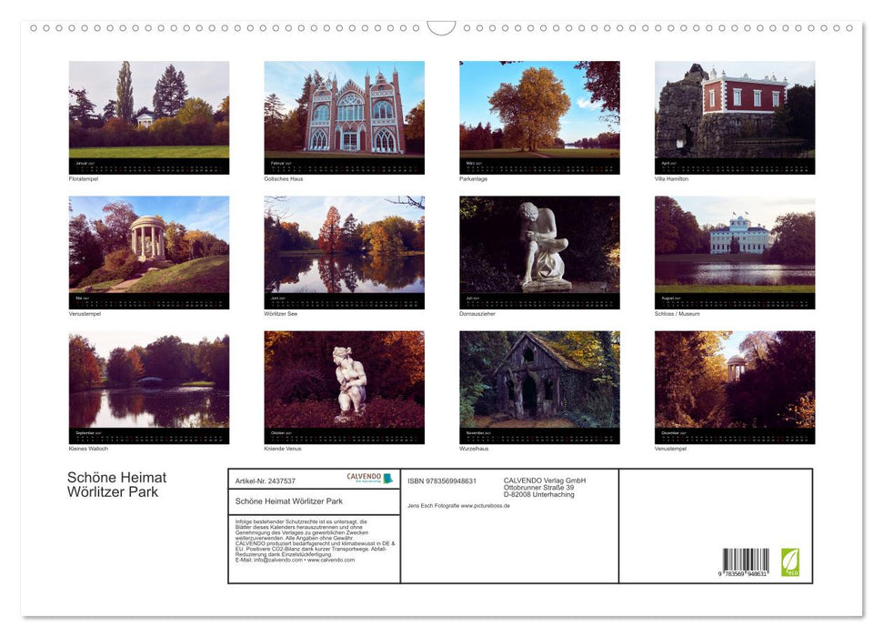 Schöne Heimat Wörlitzer Park (CALVENDO Wandkalender 2027)