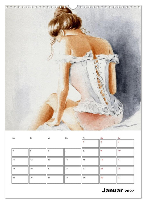 Akt und Dessous - Handgemalte Kunst (CALVENDO Wandkalender 2027)