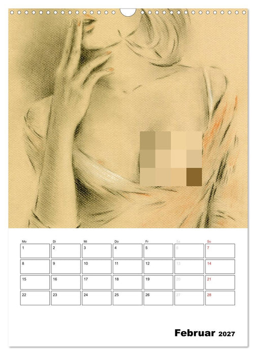 Akt und Dessous - Handgemalte Kunst (CALVENDO Wandkalender 2027)