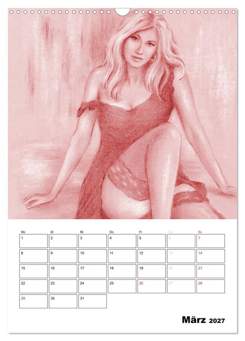 Akt und Dessous - Handgemalte Kunst (CALVENDO Wandkalender 2027)