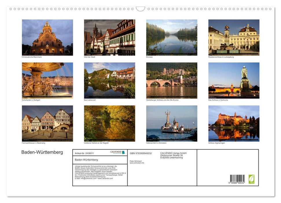 Baden-Württemberg (CALVENDO Wandkalender 2027)