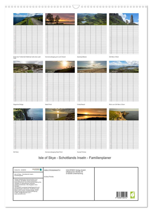 Isle of Skye - Schottlands Inseln - Familienplaner (CALVENDO Wandkalender 2027)