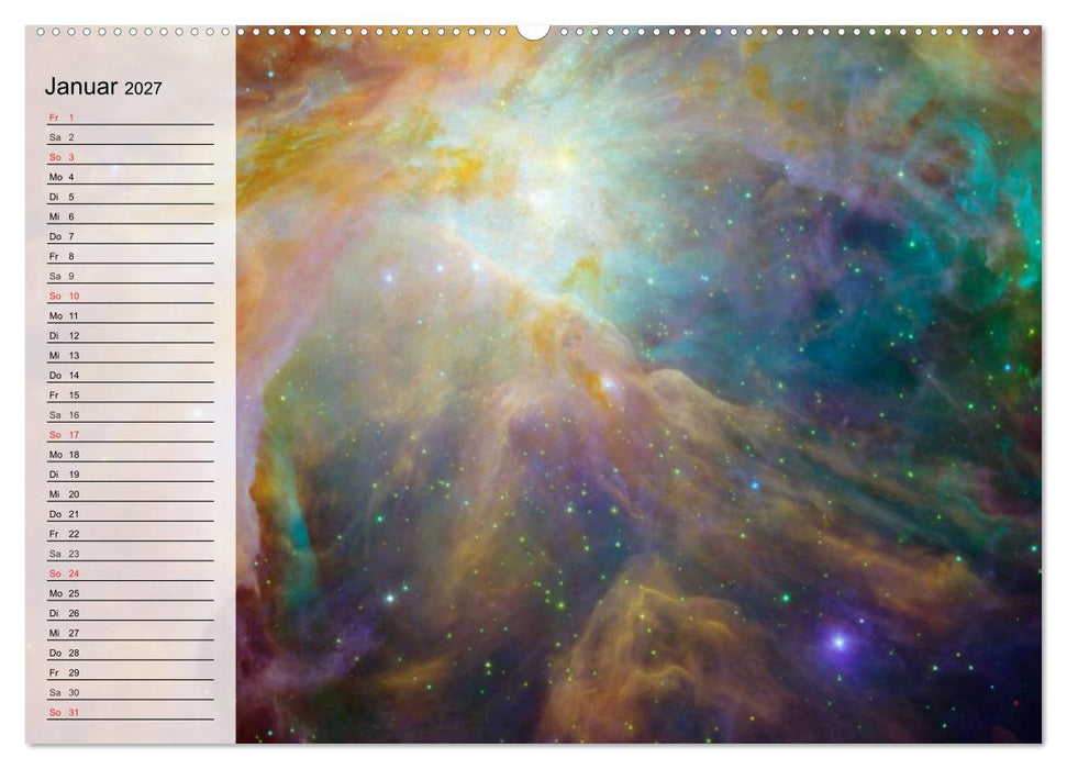 Universum. Farbenpracht der Gasnebel (CALVENDO Premium Wandkalender 2027)
