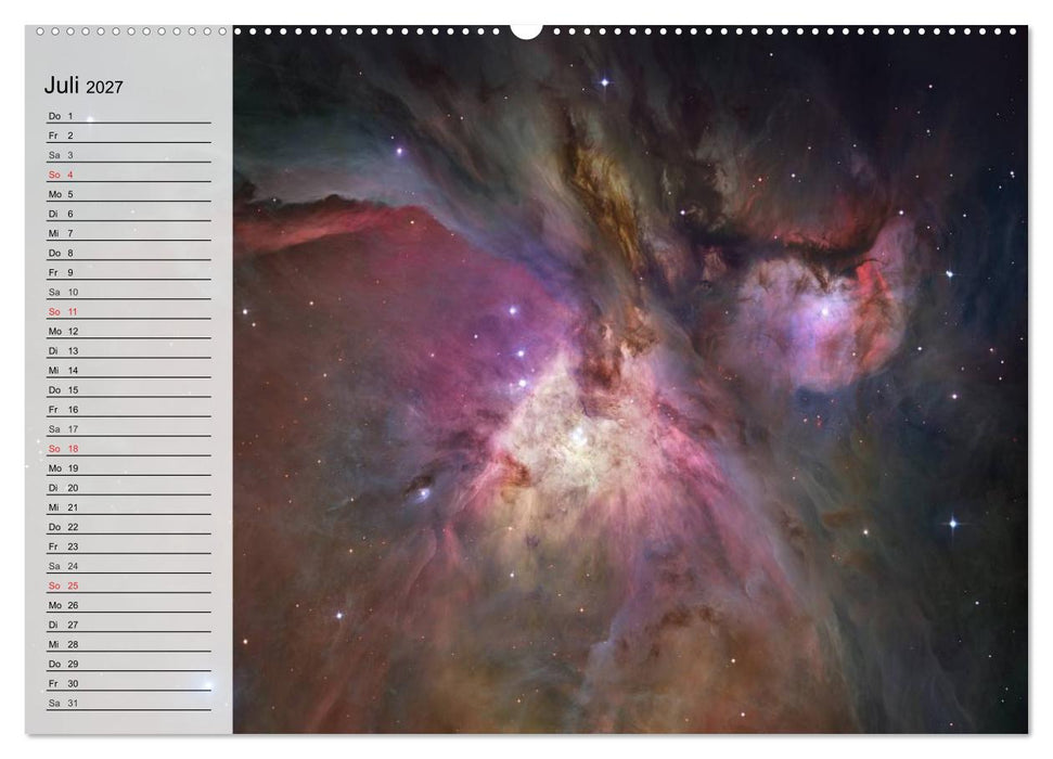 Universum. Farbenpracht der Gasnebel (CALVENDO Premium Wandkalender 2027)