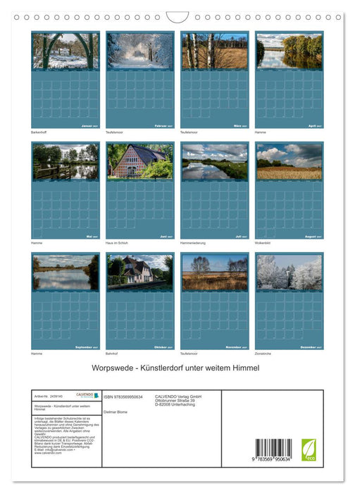Worpswede - Künstlerdorf unter weitem Himmel (CALVENDO Wandkalender 2027)