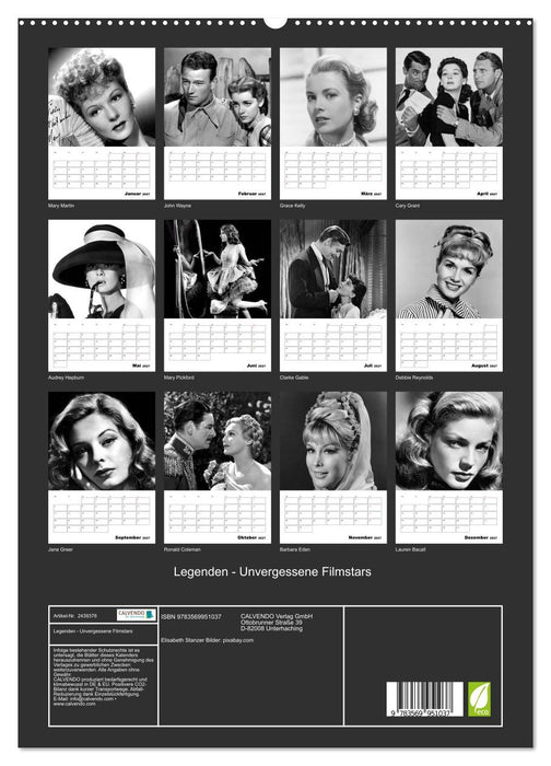 Legenden - Unvergessene Filmstars (CALVENDO Premium Wandkalender 2027)