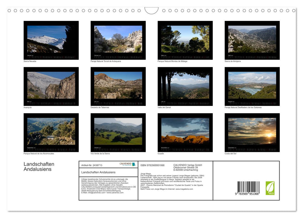 Landschaften Andalusiens (CALVENDO Wandkalender 2027)