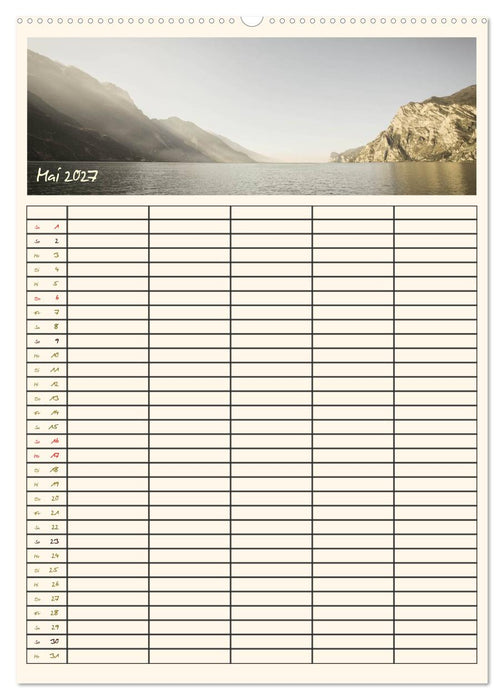 Der Gardasee im Norden - Familienplaner 2027 (CALVENDO Wandkalender 2027)