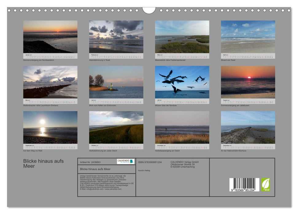 Blicke hinaus aufs Meer (CALVENDO Wandkalender 2027)