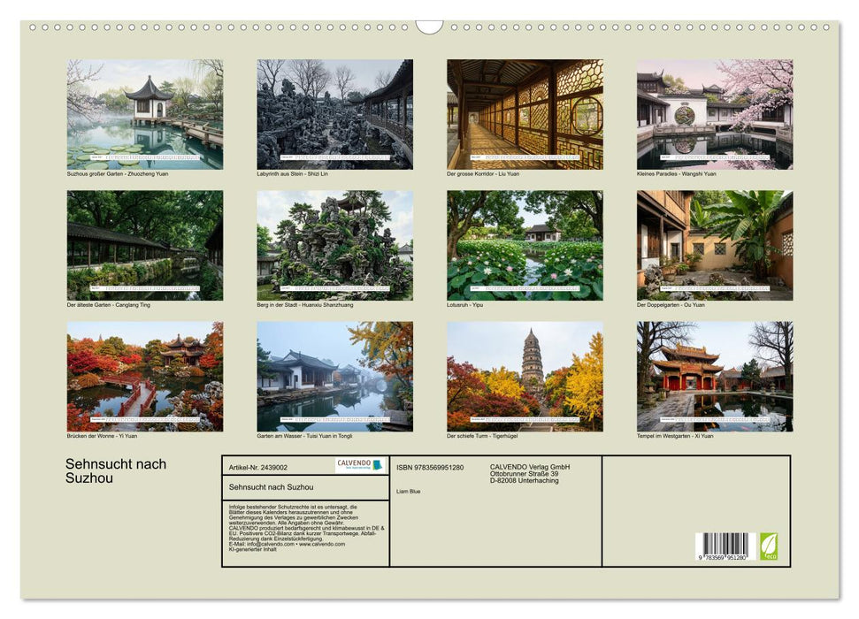 Sehnsucht nach Suzhou (CALVENDO Wandkalender 2027)