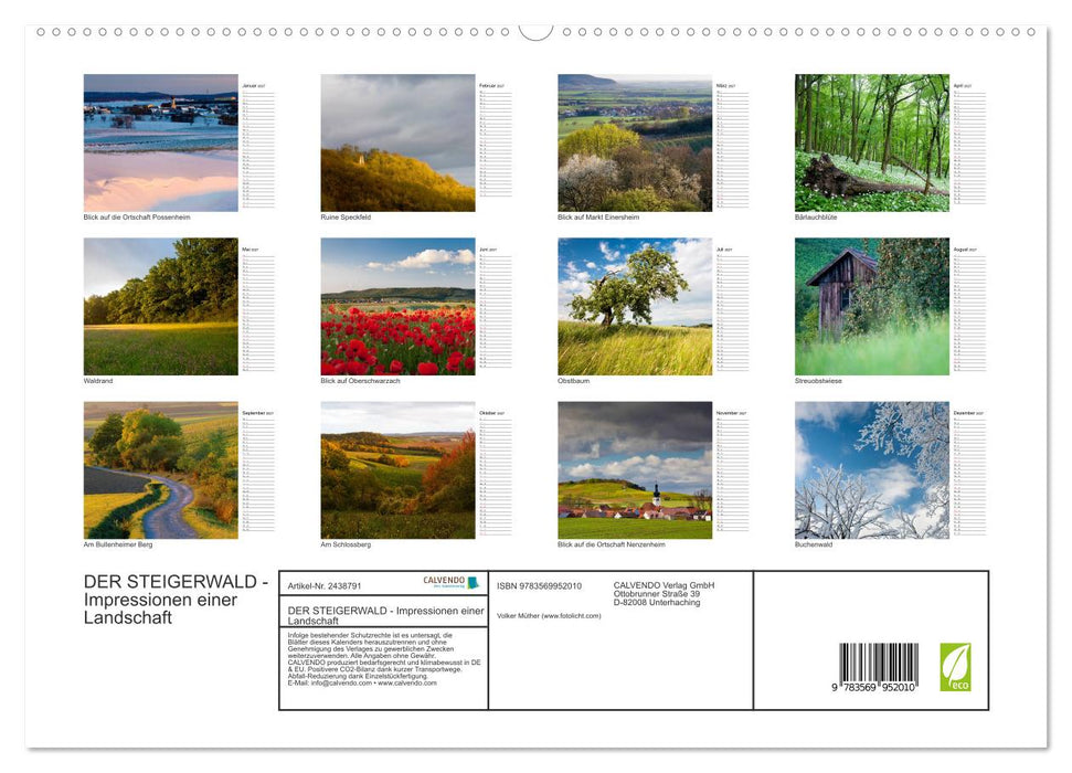 DER STEIGERWALD - Impressionen einer Landschaft (CALVENDO Premium Wandkalender 2027)