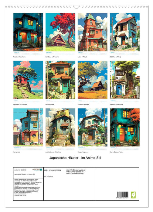 Japanische Häuser - im Anime-Stil (CALVENDO Wandkalender 2027)