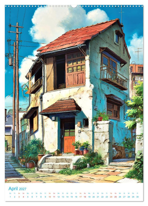 Japanische Häuser - im Anime-Stil (CALVENDO Wandkalender 2027)