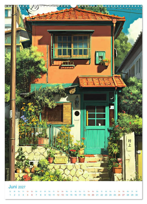 Japanische Häuser - im Anime-Stil (CALVENDO Wandkalender 2027)