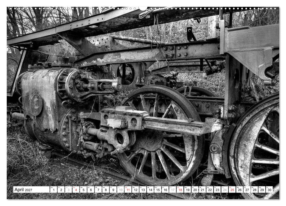 Unter Dampf - Eisenbahnromantik in schwarz-weiß (CALVENDO Premium Wandkalender 2027)