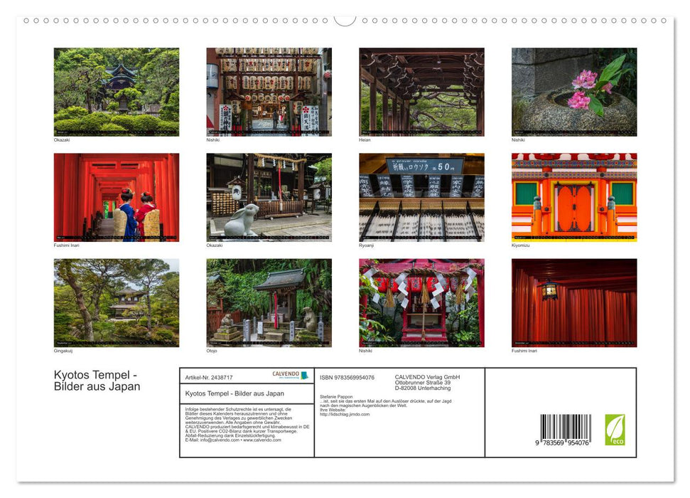 Kyotos Tempel - Bilder aus Japan (CALVENDO Premium Wandkalender 2027)