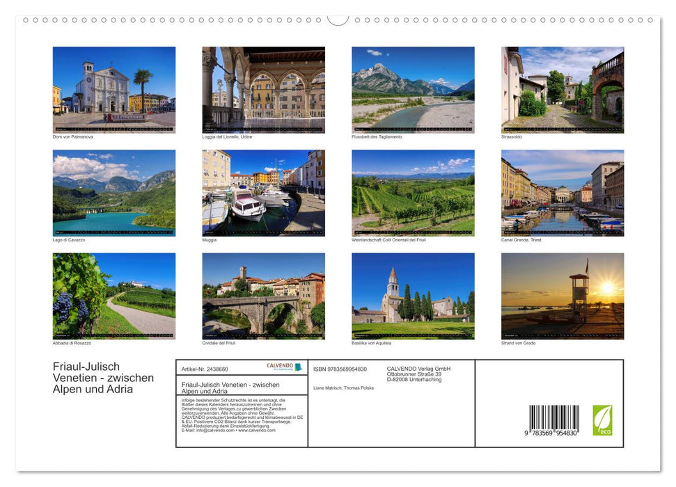 Friaul-Julisch Venetien - zwischen Alpen und Adria (CALVENDO Premium Wandkalender 2027)