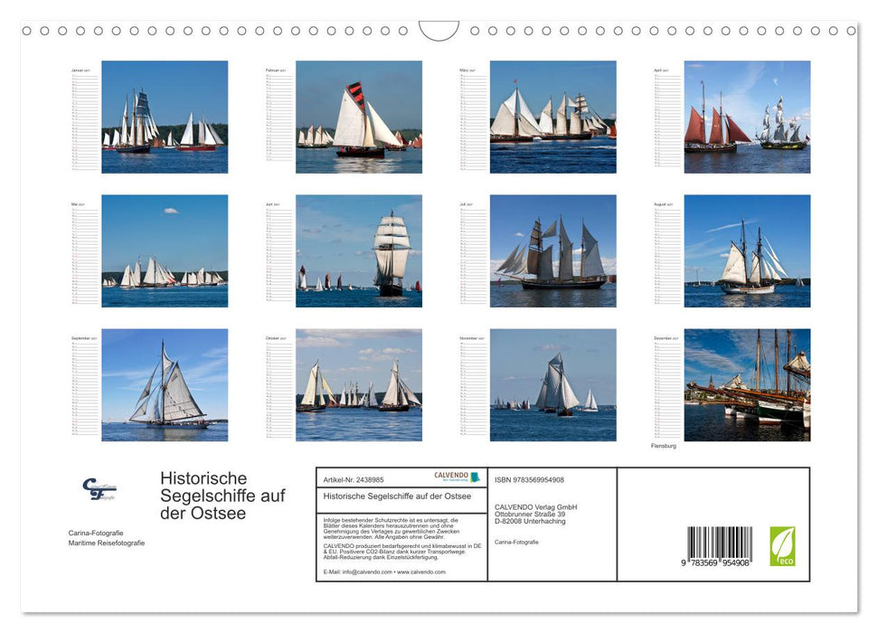 Historische Segelschiffe auf der Ostsee (CALVENDO Wandkalender 2027)