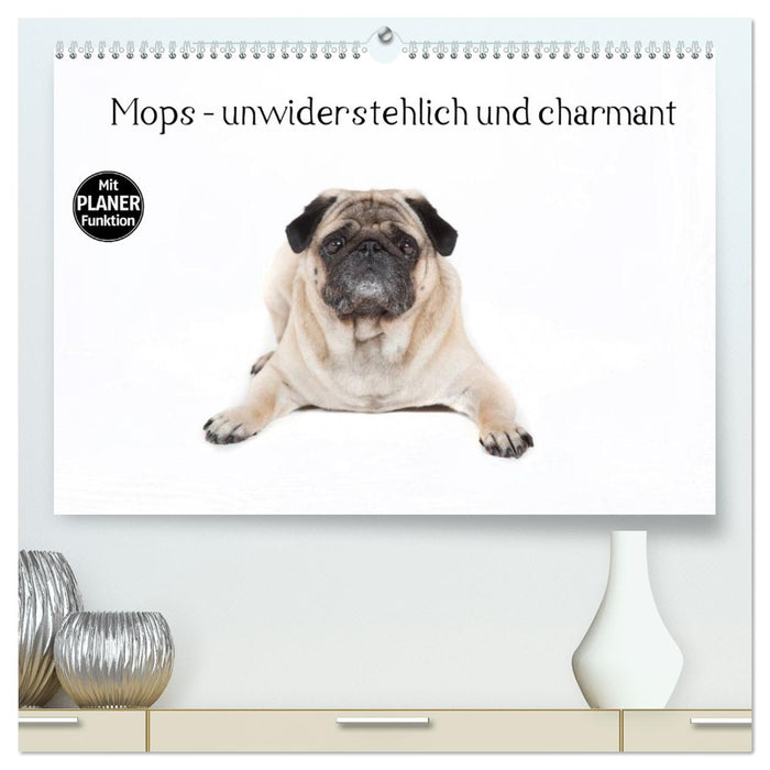Mops - unwiderstehlich und charmant (CALVENDO Premium Wandkalender 2027)
