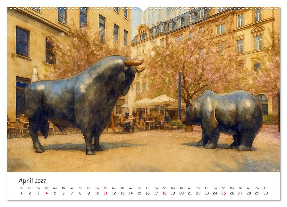 Frankfurt am Main in Aquarell vom Stadtfotograf Petrus Bodenstaff (CALVENDO Wandkalender 2027)