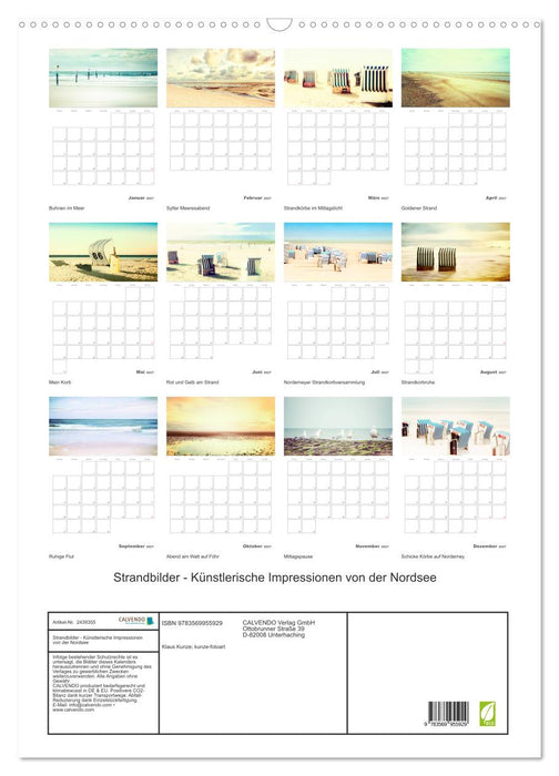 Strandbilder - Künstlerische Impressionen von der Nordsee (CALVENDO Wandkalender 2027)