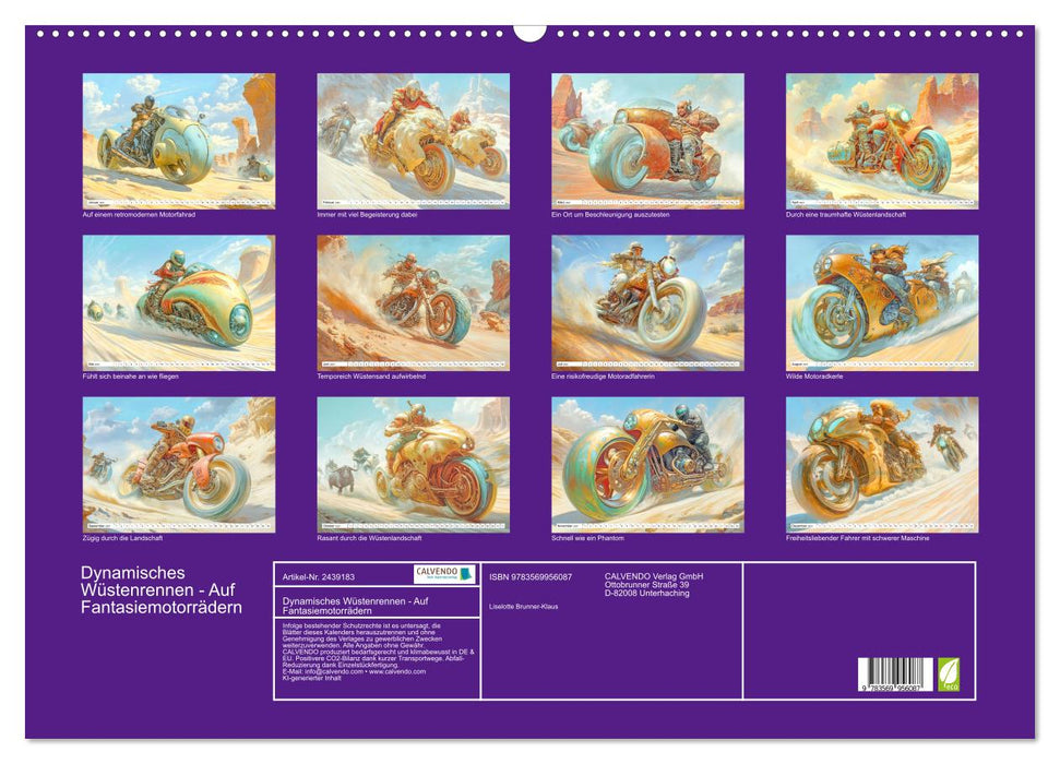 Dynamisches Wüstenrennen - Auf Fantasiemotorrädern (CALVENDO Wandkalender 2027)