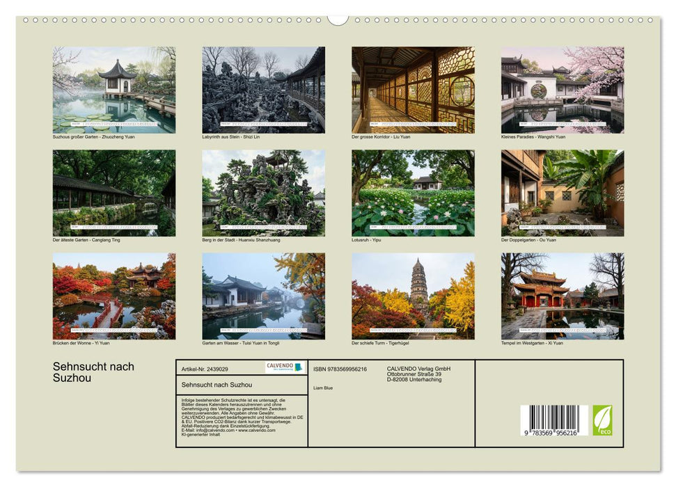 Sehnsucht nach Suzhou (CALVENDO Premium Wandkalender 2027)