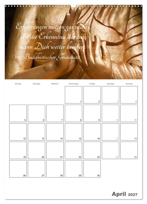 Harmonie und Freude Buddhistische Weisheiten 2027 (CALVENDO Premium Wandkalender 2027)