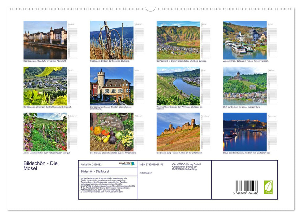 Bildschön - Die Mosel (CALVENDO Premium Wandkalender 2027)