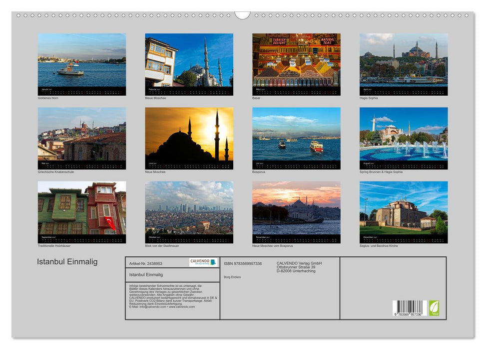 Istanbul Einmalig (CALVENDO Wandkalender 2027)