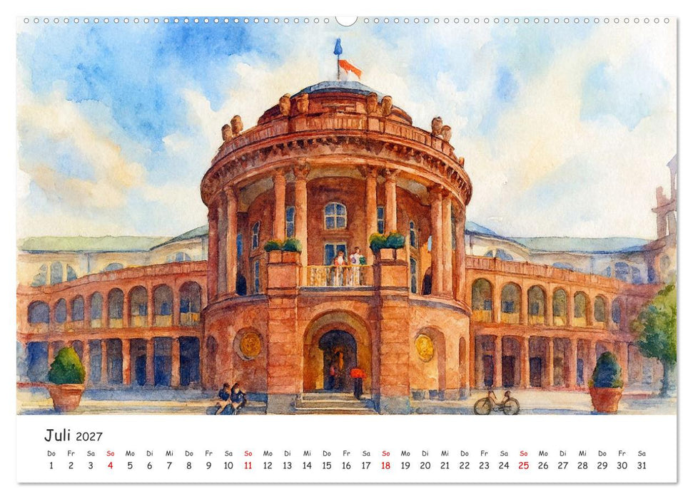 Frankfurt am Main in Aquarell vom Stadtfotograf Petrus Bodenstaff (CALVENDO Premium Wandkalender 2027)