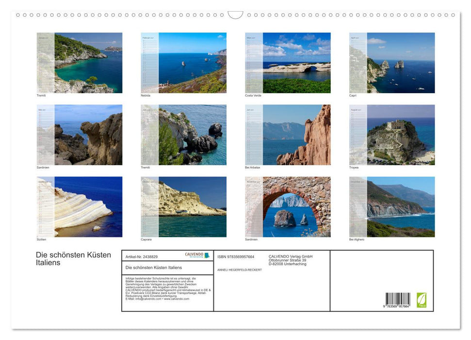 Die schönsten Küsten Italiens (CALVENDO Wandkalender 2027)