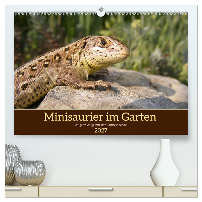 Minisaurier im Garten (CALVENDO Premium Wandkalender 2027)