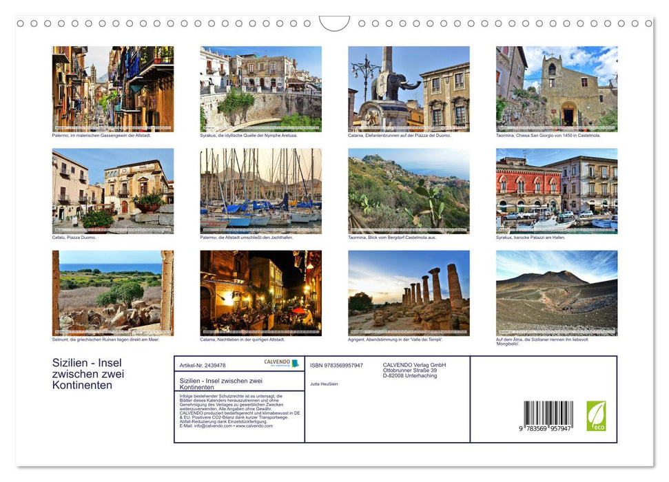 Sizilien - Insel zwischen zwei Kontinenten (CALVENDO Wandkalender 2027)