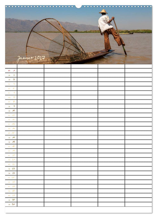 Goldenes Myanmar - Familienkalender 2027 (CALVENDO Wandkalender 2027)