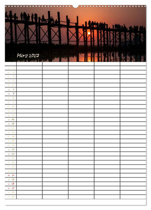Goldenes Myanmar - Familienkalender 2027 (CALVENDO Wandkalender 2027)