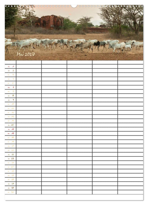 Goldenes Myanmar - Familienkalender 2027 (CALVENDO Wandkalender 2027)