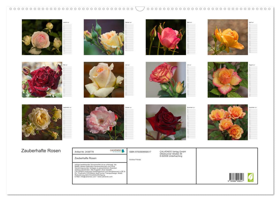 Zauberhafte Rosen (CALVENDO Wandkalender 2027)