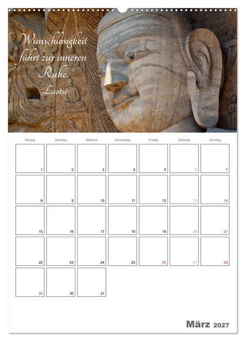 Harmonie und Freude Buddhistische Weisheiten 2027 (CALVENDO Wandkalender 2027)