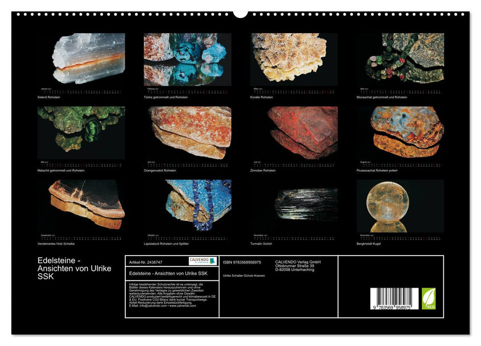 Edelsteine - Ansichten von Ulrike SSK (CALVENDO Premium Wandkalender 2027)