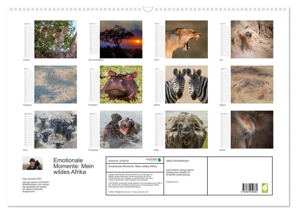 Emotionale Momente: Mein wildes Afrika (CALVENDO Wandkalender 2027)